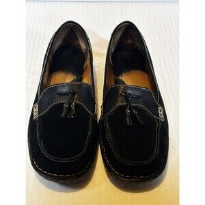 Børn Black Leather Suede Slip On Penny Loafers Women’s EU42 US10 Men’s EU42 US9